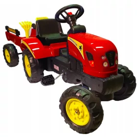  Tractor cu pedale cu remorcă + plăcuță de identificare