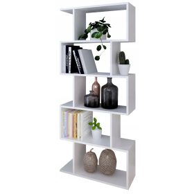  Bibliotecă Matkam Bask 76,4 cm x 176 cm x 28 cm alb