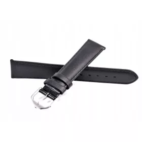  Curea de ceas din piele neagră Atlantic de 19 mm