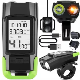    PRO-SPORT 3in1 BIKE COMPUTER Iluminare biciclete baterie 800 lm