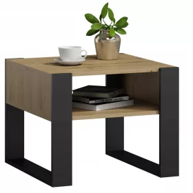    Masuta de cafea dreptunghiulara Matkam Kaja 60 x 63,6 x 50 cm negru, stejar artizanal