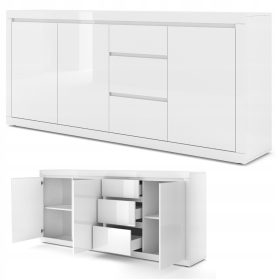    Bim Furniture Bello Bianco comodă 195 x 40 x 89cm alb lucios