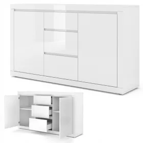    Bim Furniture Bello Bianco III comodă 150 x 40 x 89 cm alb lucios