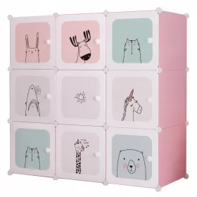  dulap Omna CUBES ANIMALS 110 x 110 x 37 cm nuante de roz