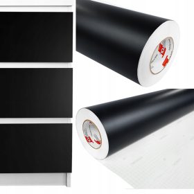  Folie de Mobila Autoadeziva Furnir NEGRU MAT 10m