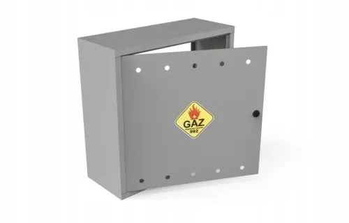Dulap de gaz gri SGOD-04 600 × 600 × 250 mm, RAL 7040, fără perete din spate