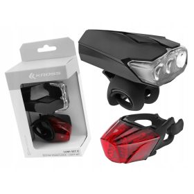    Iluminare pentru biciclete Kross Lumi Set II, baterie de 22 lm