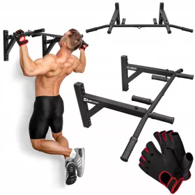    Bară de tracțiuni multifuncțională pentru exerciții pe perete, 6 mânere +