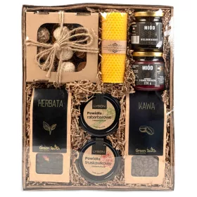  COȘ CADOU mare ceai, cafea, conserve, lumânare