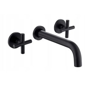 Baterie de perete pentru lavoar Rea Exit, negru