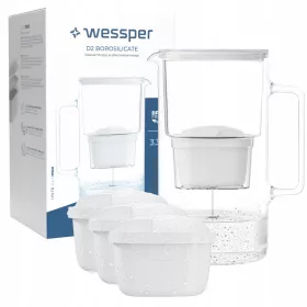    Wessper D2 Borosilicat Aquamax + Aquafloow Maxi ulcior cu filtru 3,3 l alb