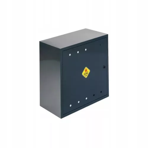 Dulap cu gaz maro JD-MetalBox 500 × 500 × 250 mm cu perete din spate și cheie