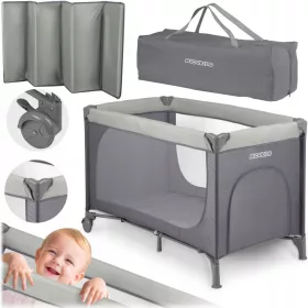    Patutul de voiaj RicoKids 65 x 125 cm nuante de gri si argintiu