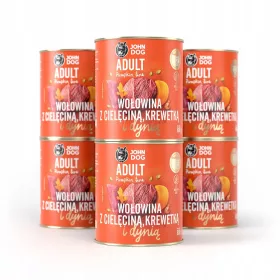  John Dog carne de vita vitel creveti dovleac 6x800g