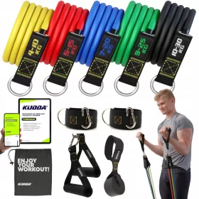    SET DE 5 GHIDURI DE REZISTENȚA PENTRU EXERCIȚII BANDE DE ANTRENAMENT FITNESS DE ÎNALTĂ CALITATE