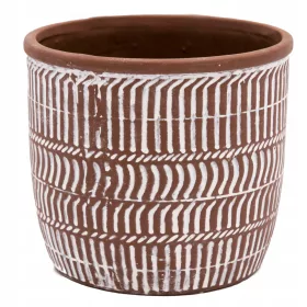    Ghiveci Q&K 11 cm x 11 x 10 cm diametru 11 cm ceramica nuante de maro si bej