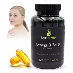   Omega 3 Forte 1000mg cu EPA 350mg și DHA 250mg, Supliment Fără GMO, 120 Capsule