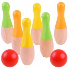 BOWLING din LEMN colorat pentru mingi pentru copii SP0668