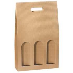  Cutie cadou pentru 3 vinuri cu maner Natura