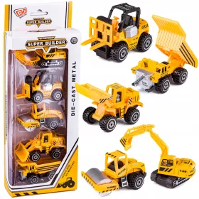  Set vehicule de constructii PRC, 5 bucati, portocaliu