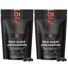  Astaxantină Naturală 160mg - 180 Capsule Softgel din Alge Sălbatice și Ulei de Cocos - Supliment Alimentar