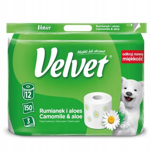 Hârtie igienică Mușețel catifea și aloe 84 rulouri