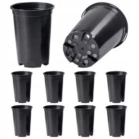    Ghiveci de flori 16 cm x 16 x 20,5 cm, diametru 16 cm, plastic negru