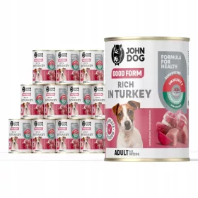  John Dog Good Form hrana pentru caini curcan 12x400 g