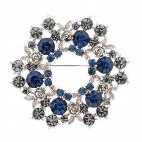  PINETS Coronita cu trandafiri Brosa placata cu aur de 14K