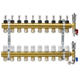  Distribuitor din alama 10 circuite cu adaptoare PEX16