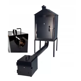  Casă de fumat metalică completă + amortizor de șemineu