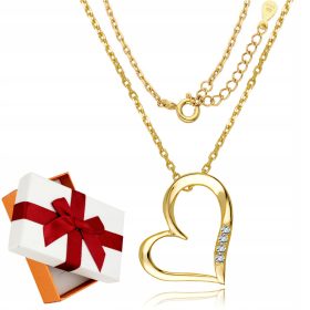  Colier inimă cu lanț din aur 925