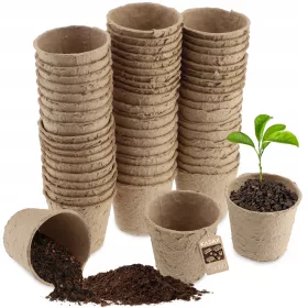    Ghiveci Kadax 6,7 cm x 6,7 x 6 cm diametru 6,7 cm turba nuante de maro si bej