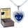  Safir Inima Oceanului Colier Argint Argint 925