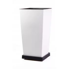    Ghiveci de flori Prosperplast 40 cm x 40 x 75 cm, plastic alb