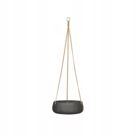    Ghivece de ceramică 24 cm x 24 x 9 cm diametru 24 cm fibră de sticlă + ciment, nisip și piatră neagră măcinată