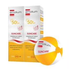  Set Emolium SUNCARE - Crem mineral de protecție solară SPF 50+ 50ml cu BONUS minge de plajă