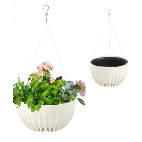    Ghiveci Grando 30 cm x 30 x 14 cm diametru 30 cm plastic cremă