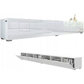  Dulap TV 280 cm pentru televizor, alb lucios