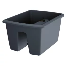    Ghiveci Prosperplast 39,8 cm x 28,8 x 21 cm plastic nuante de gri si argintiu