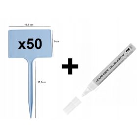    Plăci gri deschis pentru descrierea plantelor, 50 buc + marker