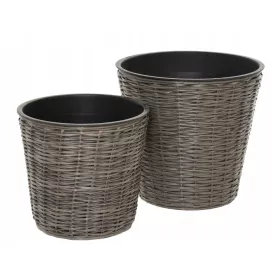    Ghiveci de flori OTE 38 cm x 38 x 39 cm, plastic, nuante de maro si bej