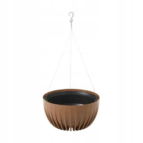    Ghiveci lamela 15,6 cm x 29,8 x 15,6 cm diametru 29,8 cm plastic nuante de maro si bej