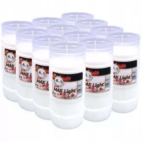   Set 12 Inserții Parafinice pentru Lumânări Ritualice Max Light - Rezistență 6-7 Zile