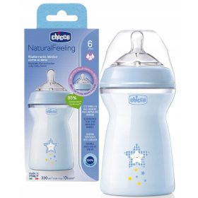  Flacon Chicco Natural Feeling albastru 330 ml