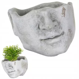    Ghiveci Duwen 15 cm x 18 x 11,5 cm diametru 18 cm ceramica nuante de gri si argintiu