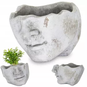   Ghiveci de flori Duwen 20 cm x 22 x 13 cm diametru 22 cm ceramica nuante de gri si argintiu