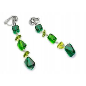    Agrafe de agatat Jablonex din margele de sticla, verde, 5 cm