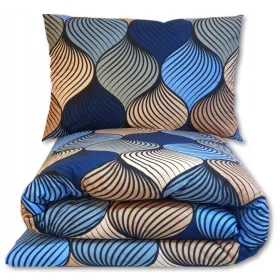   Set complet de lenjerie pentru pat din bumbac 100%, dimensiunea 160x200 cm cu 2 perne 70x80 cm