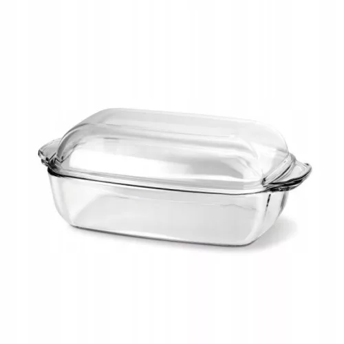 Vas rectangulare Porcello rezistent la căldură 7 l cu capac